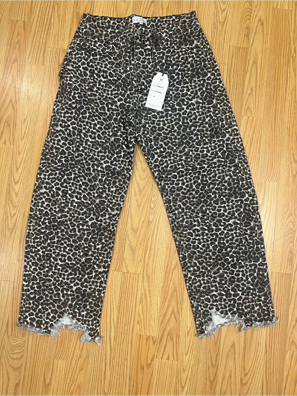 Leopard Print Ankle Pants - Brown/Black